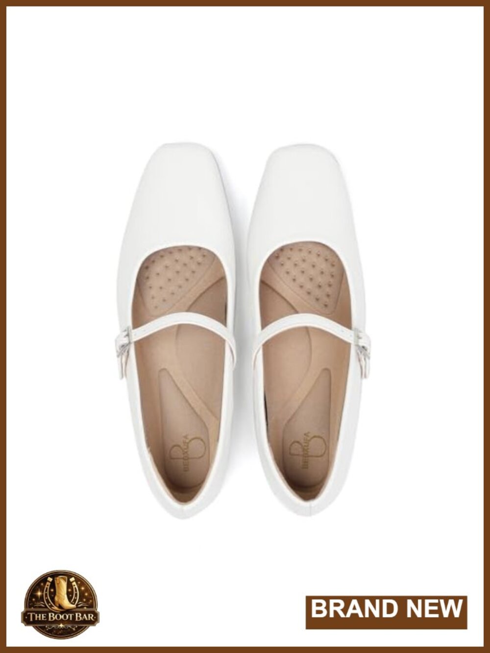 Square Toe Mary Jane Flats Faux Leather Comfort Dress Shoes